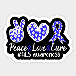 Als Awareness Peace Love Cure Sticker